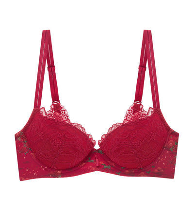 RED TRIUMPH FEIFEI RUAN COLLABORATION WIRED PUSH UP BRA